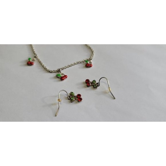 Avon Vintage Cherry bracelet and earrings - Picture 1 of 5